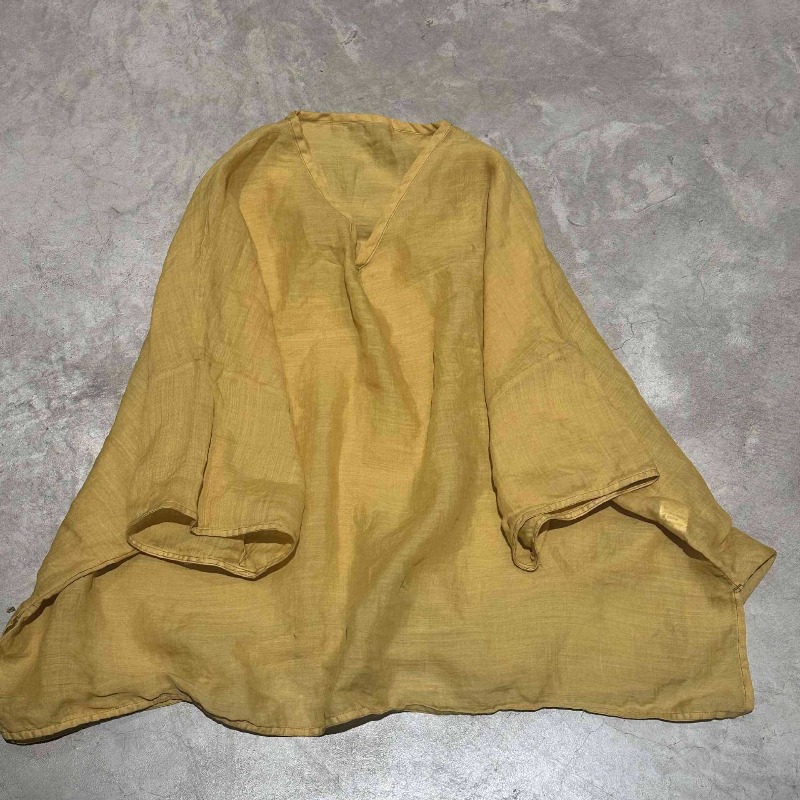 Linen Shirt Breathable - 100% ラミー軽量通気性ラミーカジュアル Tシャツトップス女性 V ネック無地薄いカジュアル半袖ルーズ夏ブラウス