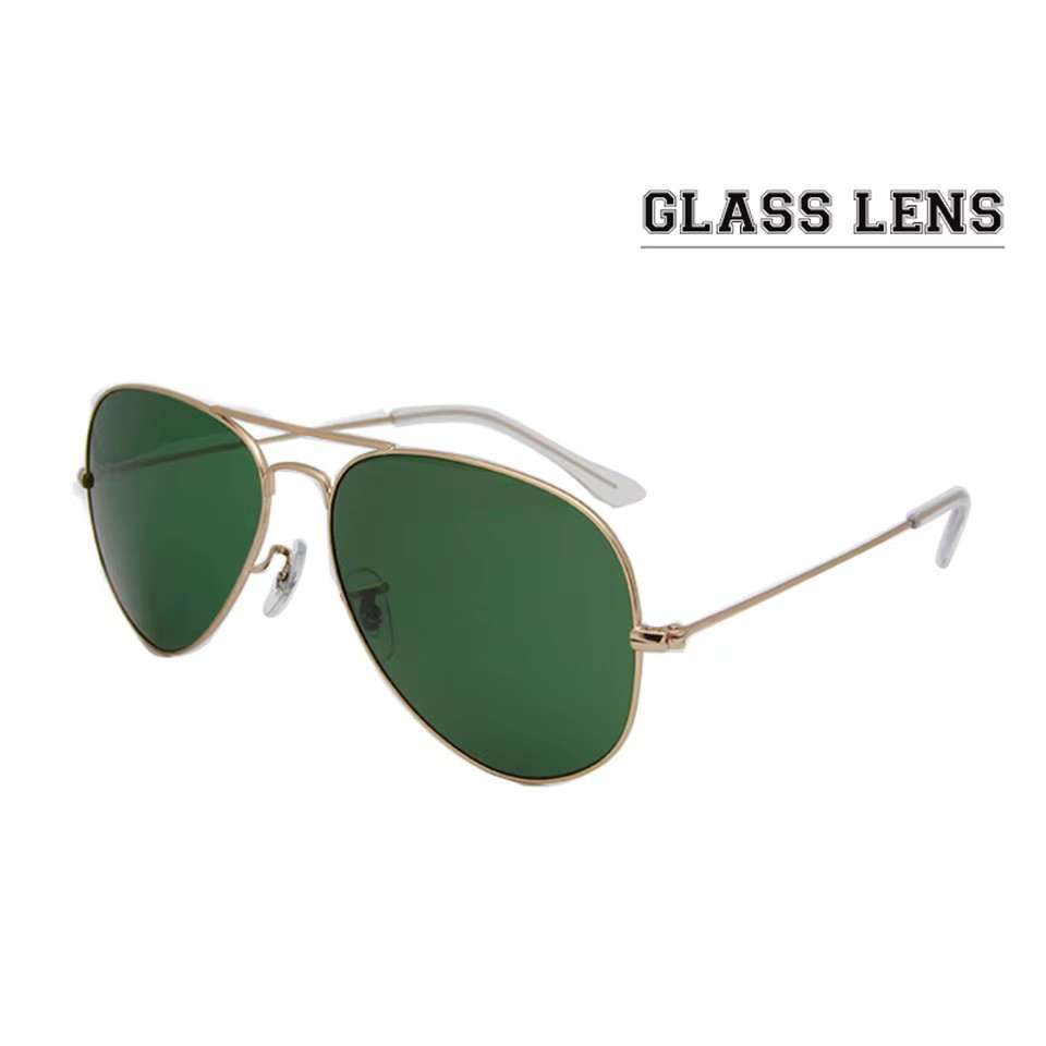 Sunglasses Aviator Polarized - ESNBIE RT 3025 パイロットミラーサングラス女性の非スクラッチガラスレンズサングラス男性 58 55