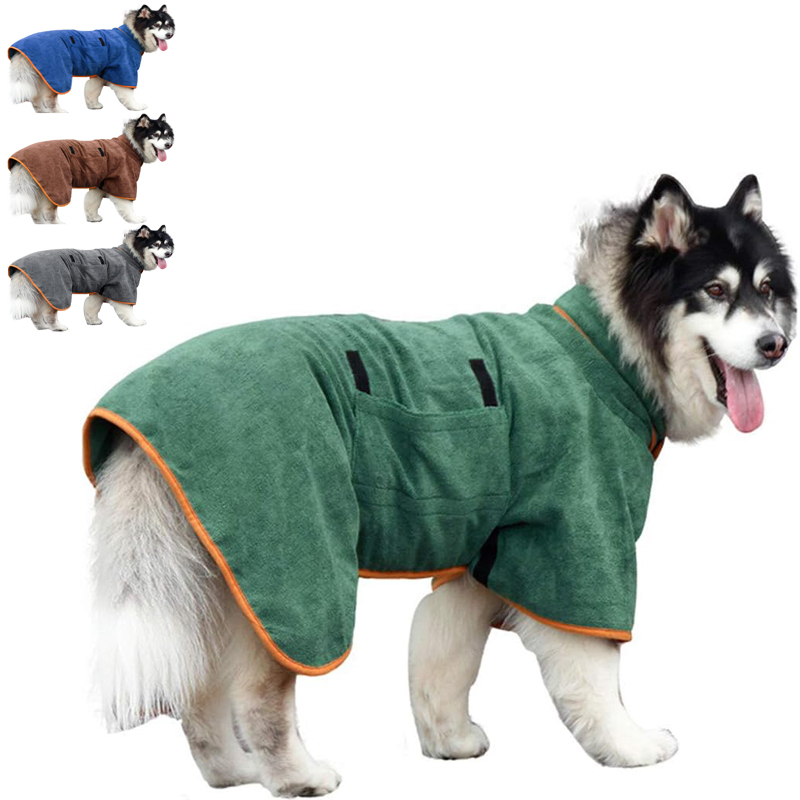 犬用バスローブタオル ペット乾燥コート 衣類 調節可能なペッ - Beach Towel Large のレビューと価格