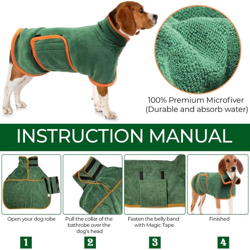 犬用バスローブタオル ペット乾燥コート 衣類 調節可能なペッ - Beach Towel Large のレビューと価格