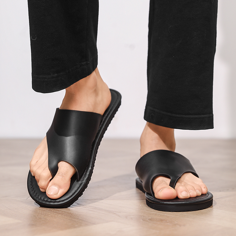 高品質メンズスリッパファッションビーチサンダル革通気性サンダ - Flip Flop Leather Men のレビューと価格