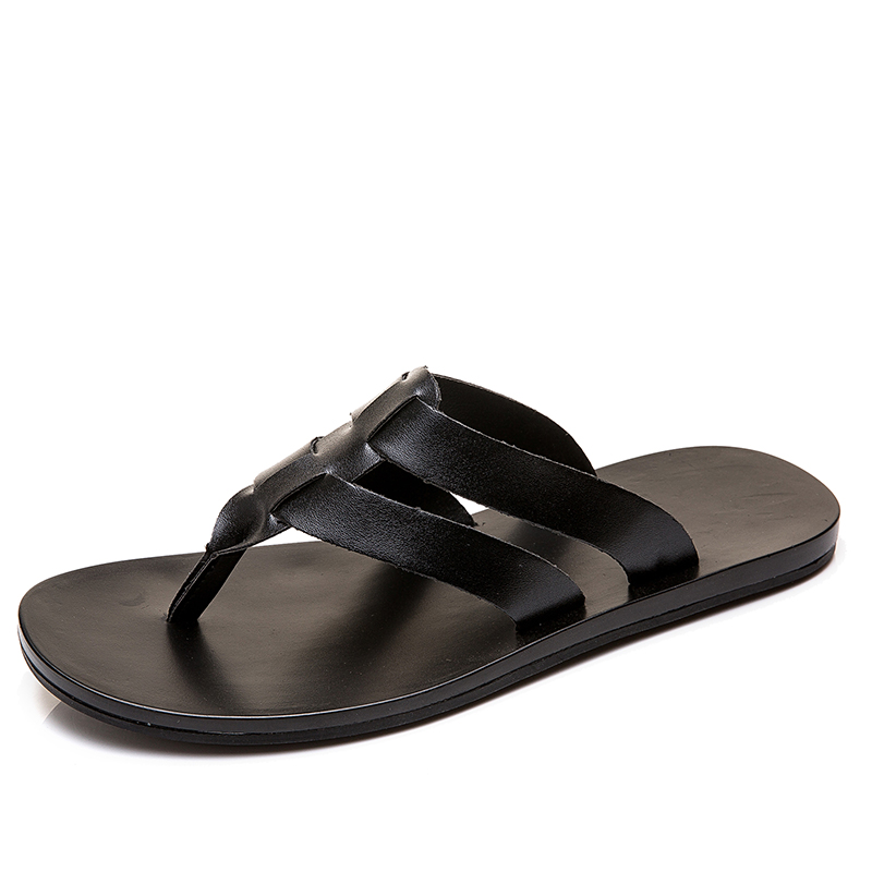 メンズレザービーチサンダル、夏用カジュアルトングサンダル、滑 - Flip Flop Leather Men のレビューと価格