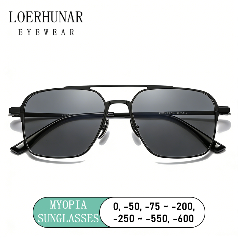 超軽量純チタンダブルビーム近視サングラス男性と女性用ファッシ - Sunglasses Aviator Polarized のレビューと価格