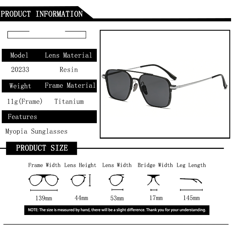 超軽量純チタンダブルビーム近視サングラス男性と女性用ファッシ - Sunglasses Aviator Polarized のレビューと価格