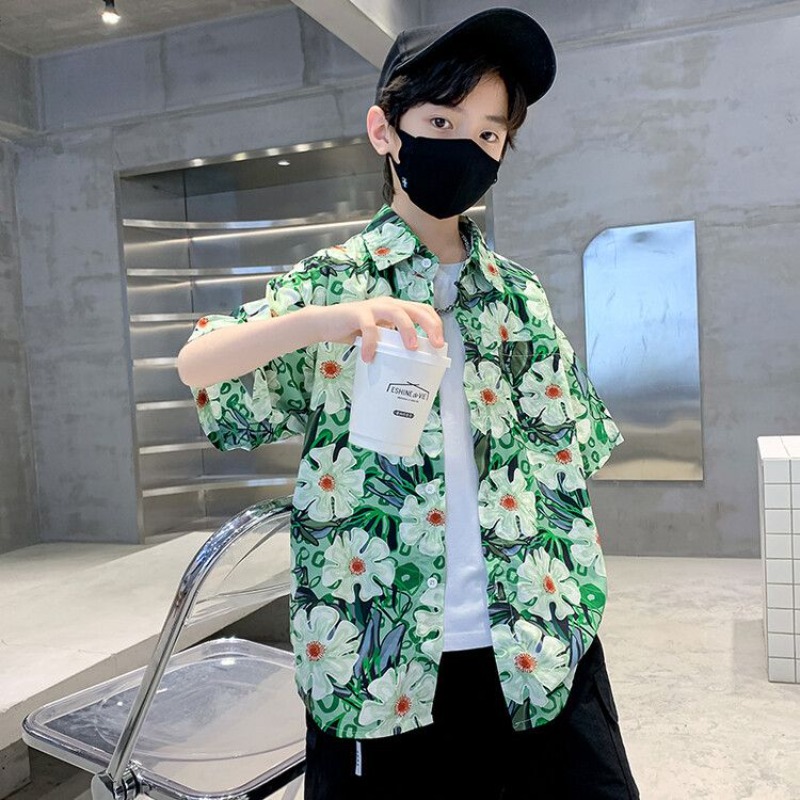 男の子用花柄シャツサマーセット2026 HKスタイルビーチリ - Resort Shirt Floral のレビューと価格