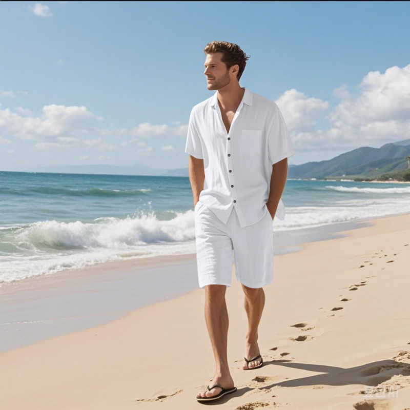 2026年夏 高品質 メンズリネンカジュアル通気性半袖シャツ - Linen Shirt Breathable のレビューと価格