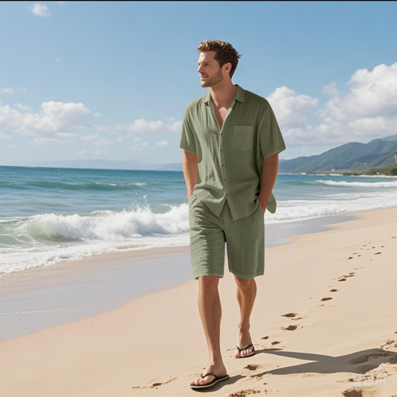 2026年夏 高品質 メンズリネンカジュアル通気性半袖シャツ - Linen Shirt Breathable のレビューと価格