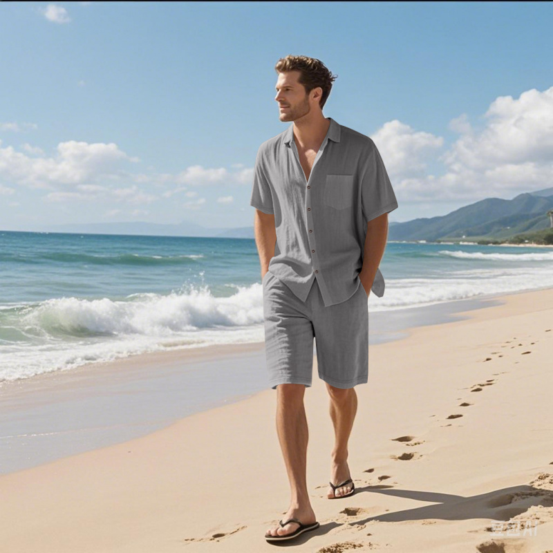 2026年夏 高品質 メンズリネンカジュアル通気性半袖シャツ - Linen Shirt Breathable のレビューと価格
