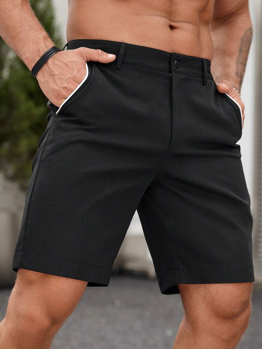 メンズ コントラストトリム チノショートパンツ ミッドウエス - Shorts Chino Slim のレビューと価格