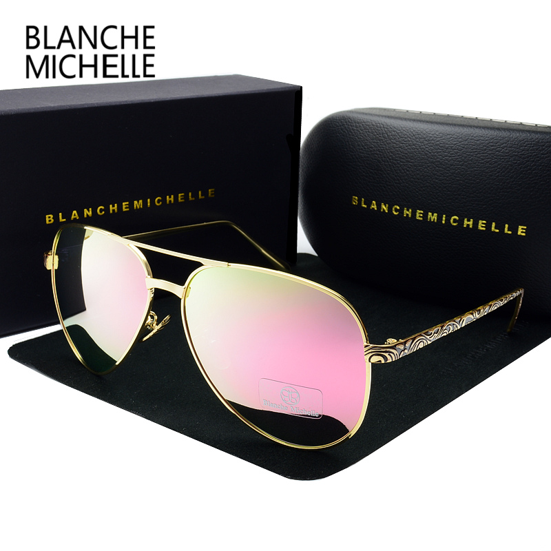 高品質パイロットサングラス女性偏光 UV400 サングラスミ - Sunglasses Aviator Polarized のレビューと価格